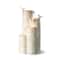 Glitzhome® 31.75" Beige 4-Tier Dandelion Texture Vase-Shaped Ceramic Outdoor Fountain with LED Light